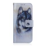 Peňaženkové kožené puzdro na LG Q60 - White Wolf