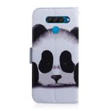 Peňaženkové kožené puzdro na LG Q60 - Panda