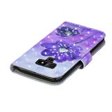 Peňaženkové puzdro3D Painting Pattern na Samsung Galaxy Note 9-Purple Flower