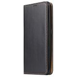 Peňaženkové kožené puzdro FIERRE SHANN na Samsung Galaxy A80 – Čierna