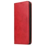Peňaženkové kožené puzdro FIERRE SHANN na Samsung Galaxy A80 – Červená