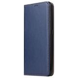 Peňaženkové kožené puzdro FIERRE SHANN na Samsung Galaxy A80 – Modrá