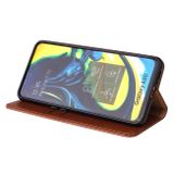 Peňaženkové kožené puzdro FIERRE SHANN na Samsung Galaxy A80 – Hnedá