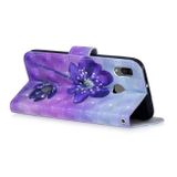 Peňaženkové 3D puzdro na Samsung Galaxy M20 -Purple Flower