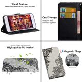 Peňaženkové 3D puzdro na LG Q60 - Black Flower