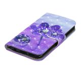 Peňaženkové puzdro 3D Diamond Encrusted na Huawei P Smart Z - Purple Flower