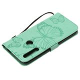 Peňaženkové puzdro Pressed Printing Butterfly Pattern na Huawei P Smart Z -zelená