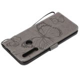 Peňaženkové puzdro Pressed Printing Butterfly Pattern na Huawei P Smart Z -sivá