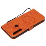 Peňaženkové puzdro Pressed Printing Butterfly Pattern na Huawei P Smart Z -Orange