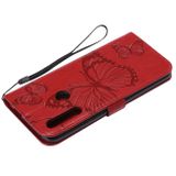 Peňaženkové puzdro Pressed Printing Butterfly Pattern na Huawei P Smart Z -červená