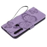 Peňaženkové puzdro Pressed Printing Butterfly Pattern na Huawei P Smart Z -fialová