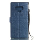 Peňaženkové puzdro Elephant Embossing na Samsung Galaxy Note 9-modrá