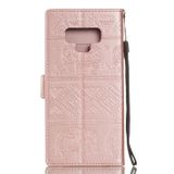 Peňaženkové puzdro Elephant Embossing na Samsung Galaxy Note 9-Rose Gold