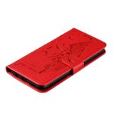 Peňaženkové kožené puzdro na Samsung Galaxy M20 - Červená