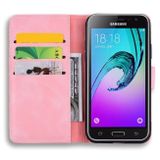 Peňaženkové kožené puzdro SUN na Samsung Galaxy J5 2016 – Ružová