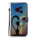 Peňaženkové kožené puzdro na LG Q60 - Love Cat