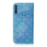 Peňaženkové kožené puzdro na Samsung Galaxy A9 (2018) - Modrý