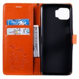 Peňaženkové kožené puzdro Motýľ pre Motorola Moto G 5G Plus - Oranžová