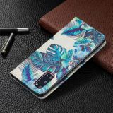Peňaženkové puzdro na Samsung Galaxy S20 - Blue Leaves