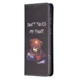 Peňaženkové kožené puzdro DRAWING na Samsung Galaxy S21 Plus 5G - Bear