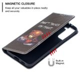 Peňaženkové kožené puzdro DRAWING na Samsung Galaxy S21 Plus 5G - Bear