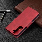 Peňaženkové kožené puzdro LAMBSKIN na Samsung Galaxy S21 5G - Červená