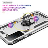 Kryt Magnetic Holder Armor 360 Degree Rotating Holder na Samsung Galaxy S21 5G - Strieborná