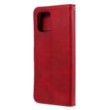 Peňaženkové kožené puzdro na Samsung Galaxy A42 5G - Červená