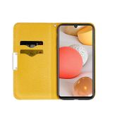 Peňaženkové kožené puzdro na Samsung Galaxy A42 5G - Žltá