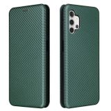 Peňaženkové Carbon puzdro na Samsung Galaxy A32 5G- Zelená