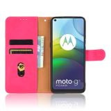 Peňaženkové kožené puzdro na Motorola Moto G9 Power - Cyklámenová