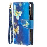 Peňaženkové kožené puzdro na Samsung Galaxy A12 - Gold Butterflies