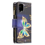 Peňaženkové kožené puzdro na Samsung Galaxy A12 - Butterfly