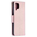 Peňaženkové kožené puzdro na Samsung Galaxy A12 - Ružovozlatá