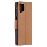 Peňaženkové kožené puzdro na Samsung Galaxy A12 - Hnedá