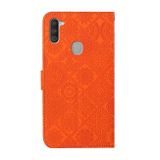 Peňaženkové kožené puzdro na Samsung Galaxy A11 / M11 - Oranžová