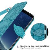 Peňaženkové kožené puzdro TREE na Samsung Galaxy S8 - Modrá