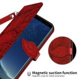 Peňaženkové kožené puzdro TREE na Samsung Galaxy S8 - Červená