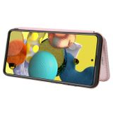 Peňaženkové CARBON puzdro na Samsung Galaxy  A52 5G / A52s 5G - Ružová