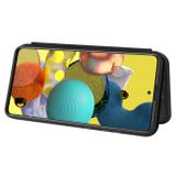 Peňaženkové CARBON puzdro na Samsung Galaxy  A52 5G / A52s 5G - Čierna