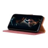 Peňaženkové kožené puzdro na Samsung Galaxy A72 5G - Ružová