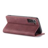 Peňaženkové kožené puzdro CASEME na Samsung Galaxy S21 Plus 5G - Wine Red