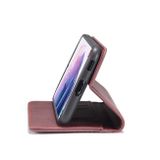 Peňaženkové kožené puzdro CASEME na Samsung Galaxy S21 Plus 5G - Wine Red