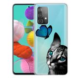 Gumený kryt na Samsung Galaxy A32 5G - Cat Looking At Butterfly