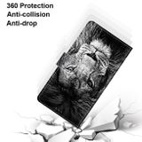 Peňaženkové kožené puzdro na Samsung Galaxy A51 5G - Black and White Lion Head