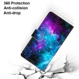 Peňaženkové kožené puzdro na Samsung Galaxy A51 5G - Purple Green Starry Sky