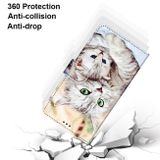 Peňaženkové kožené puzdro DRAWING na Xiaomi Redmi Note 9 - Big Cat Holding Kitten