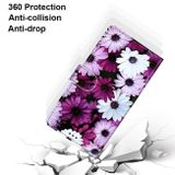 Peňaženkové kožené puzdro DRAWING na Xiaomi Redmi Note 9 - Chrysanthemum Pink White Purple
