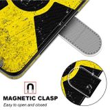 Peňaženkové kožené puzdro na iPhone 12 Mini - Yellow Black Logo