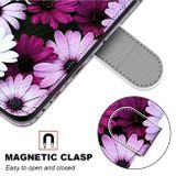Peňaženkové kožené puzdro na iPhone 12 Mini - Chrysanthemum Pink White Purple
